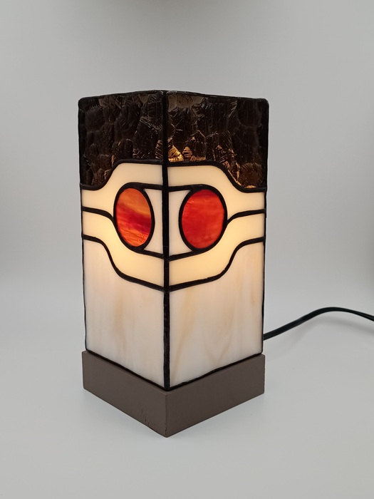 Lampe 70th beige/brun carré – Image 2